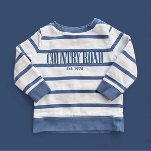 Country Road Australian Toddler Blue and White Striped Sweatshirt